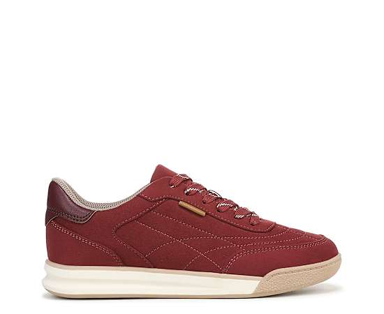 Dr. Scholl's Women's Throwback Lace Sneaker Shoes Burgundy Fabric DRSCH Microfiber 6.0 M