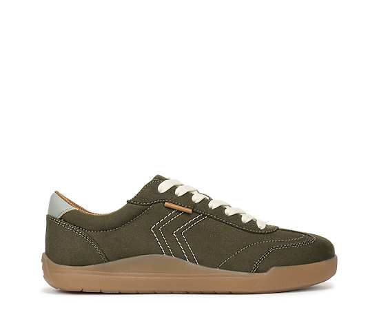 Dr. Scholl's Women's Be True Lace Up Sneaker Shoes Olive Green Microsuede DRSCH Leather 10.0 M