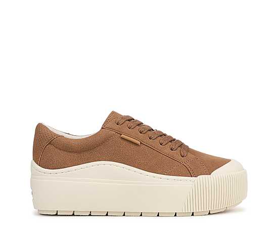 Dr. Scholl's Women's Time Off Max Lace Up Sneaker Shoes Honey Brown Microsuede DRSCH Leather 7.5 M