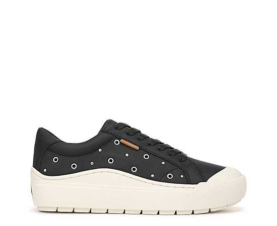 Dr. Scholl's Women's Time Off Sneaker Shoes Dusty Black Stud Faux Leather DRSCH 8.5 M
