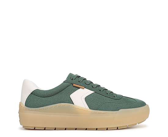 Dr. Scholl's Women's Time Off Win Lace Sneaker Shoes Game Day Green Microsuede DRSCH 11.0 W
