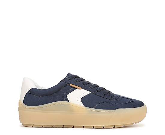 Dr. Scholl's Women's Time Off Win Lace Sneaker Shoes Letterman Navy Microsuede DRSCH Navy Blue 10.0 W