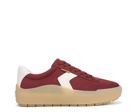 Dr. Scholl's Women's Time Off Win Lace Sneaker Shoes University Red Microsuede DRSCH 11.0 W