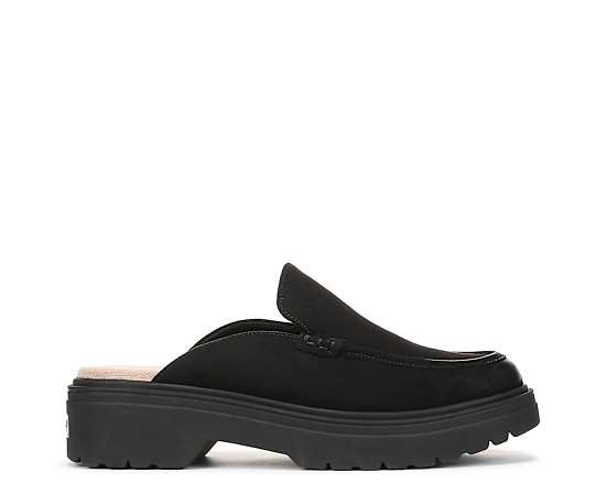 Dr. Scholl's Women's Bring It Clog Shoes Black Microsuede DRSCH 6.0 M
