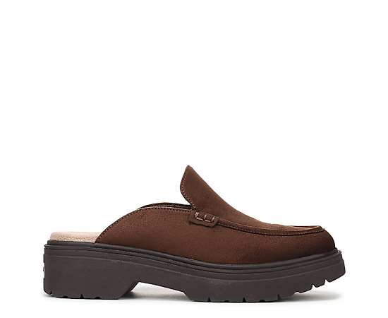 Dr. Scholl's Women's Bring It Clog Shoes Walnut Brown Microsuede DRSCH 11.0 M