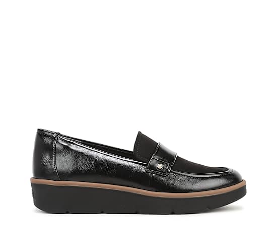 Dr. Scholl's Women's Webster Cloud Loafer Shoes Black Patent Faux Leather DRSCH Black Faux 9.0 M