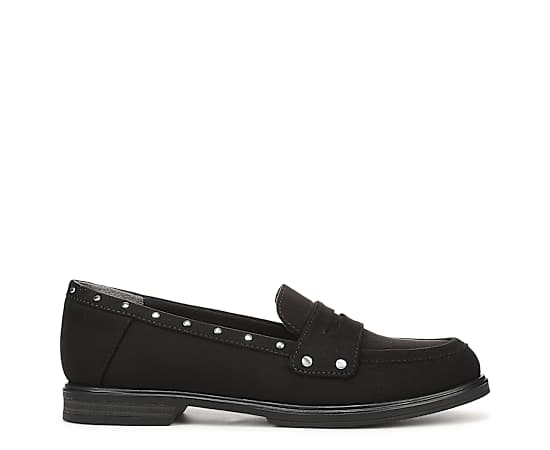 Dr. Scholl's Women's Hello Stud Slip-On Loafers - Black Stud Microsuede