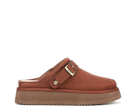 Dr. Scholl's Women's Chill Out Iconic Stud Slip-On Mule Clogs - Whiskey Brown Microsuede