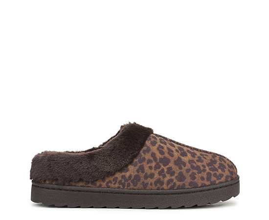 Dr. Scholl's Women's Sunday Chill Clog Shoes Brown Leopard Print Microsuede DRSCH 11.0 M