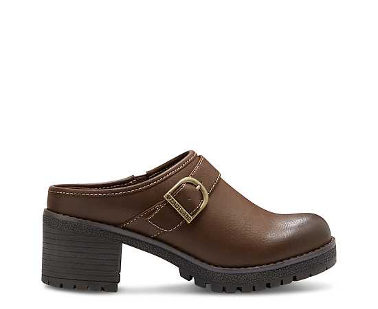Eastland El Nola Womens Round Closed Toe Clogs, 10 Medium, Brown