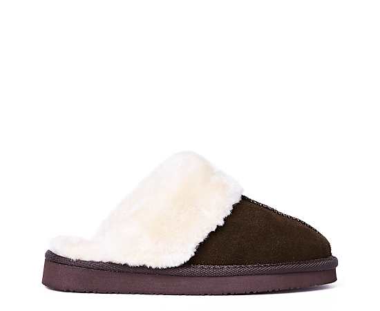 Minnetonka Moccasin Chesney Scuff Slippers for Ladies - Chocolate