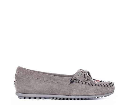 Minnetonka Women's Thunderbird "Animikii" Moccasins - Grey