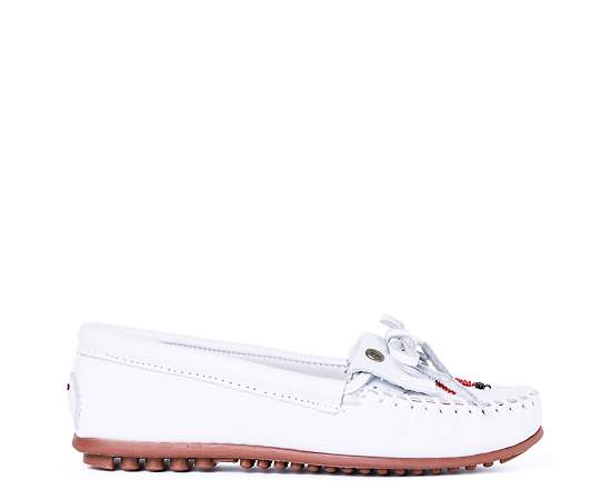 Minnetonka Women's Thunderbird "Animikii" Moccasins - White
