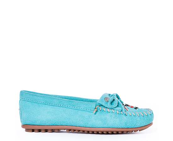 Womens Minnetonka Thunderbird "Animikii" Hardsole Moccasin - Turquoise