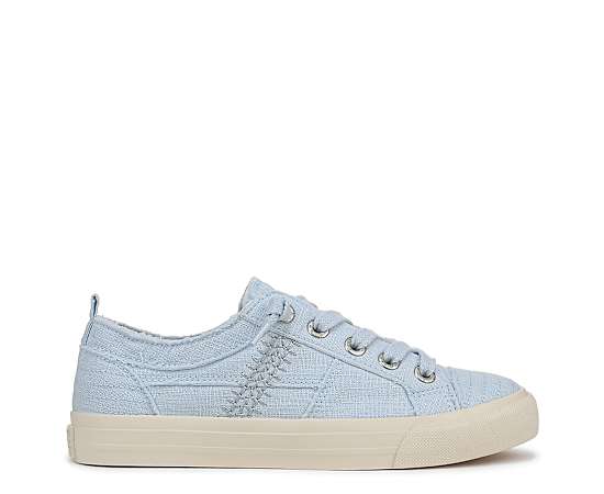 Blowfish Malibu Women's Muse Linen Lace-Up Sneakers - Sky Blue Linen Fabric