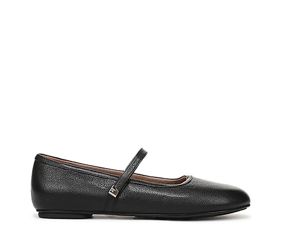 Naturalizer Women's Ashanti Round Toe Mary Jane Flats - Black Faux Leather