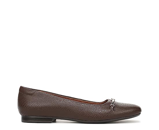 Naturalizer Women's Kendall Ballerina Slip-On Flats - Dark Brown Snake Faux Leather