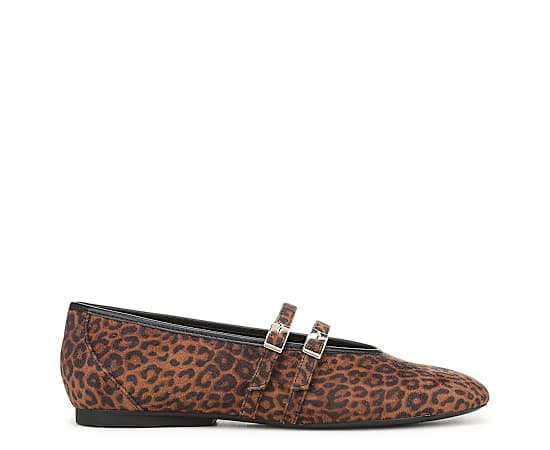 Naturalizer Women's Crista2 Mary Jane Flats - Brown Leopard Fabric
