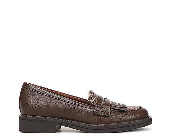 Naturalizer Women's Pacey Tailored Penny Loafers - Brown Faux Leather/Wool