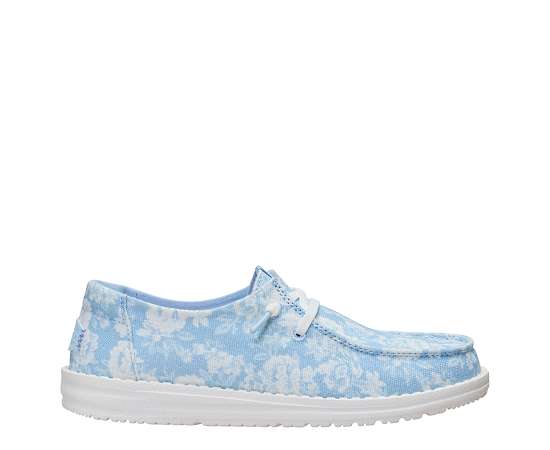 HEYDUDE | Women's Casual | Wendy Washed Floral - Skyway Blue/Multi | Size 6