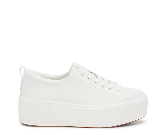 Keds Women's Skyler Leather Lace Up Sneakers in White size 10 - M
