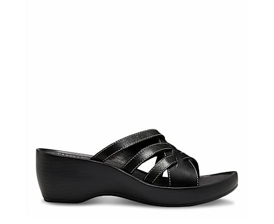 Eastland Womens Poppy Slide Sandals, 7 Medium, Black