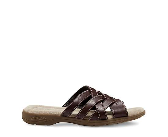 Eastland Womens Hazel Flat Sandals, 7 Medium, Brown