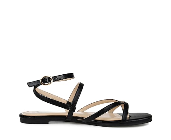 Journee Collection Womens Serissa Flat Sandals, 8 Medium, Black