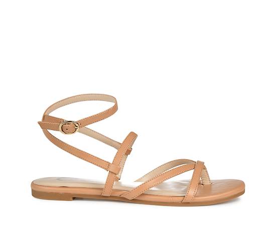 Journee Collection Womens Serissa Flat Sandals, 9 Medium, Beige