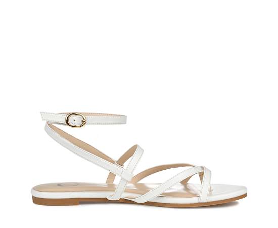 Journee Collection Womens Serissa Flat Sandals, 10 Medium, White