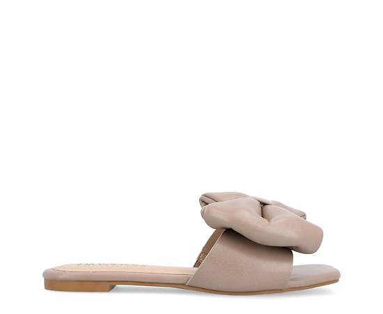 Journee Collection Women's Fayre Oversized Bow Flat Sandals - Mocha