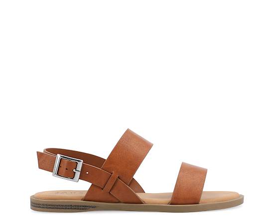 Journee Collection Womens Lavine Slingback Strap Flat Sandals, 7 1/2 Medium, Brown