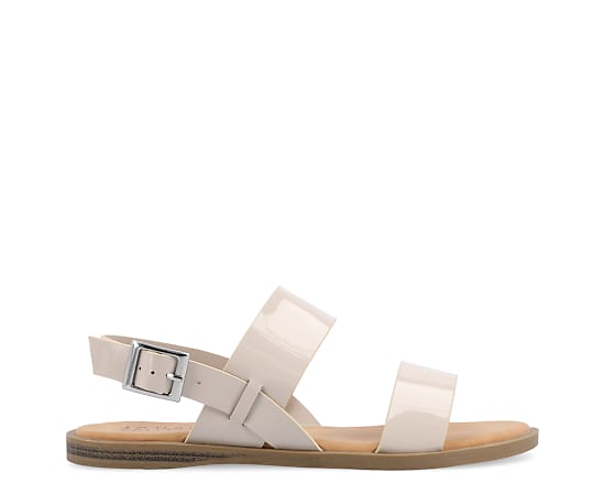 Journee Collection Womens Lavine Slingback Strap Flat Sandals, 7 1/2 Medium, Beige