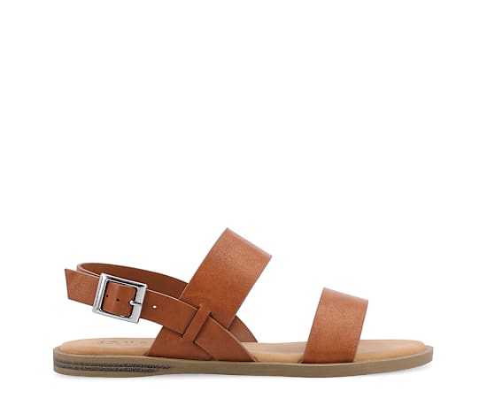 Journee Collection Womens Lavine Slingback Strap Flat Sandals, 8 1/2 Wide, Brown