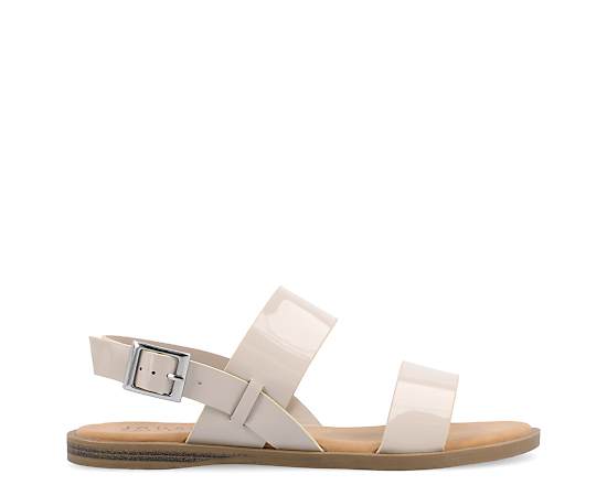 Journee Collection Womens Lavine Slingback Strap Flat Sandals, 7 Wide, Beige