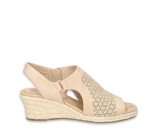 Easy Street Women's Serena Zip Espadrille Wedge Sandals - Sand