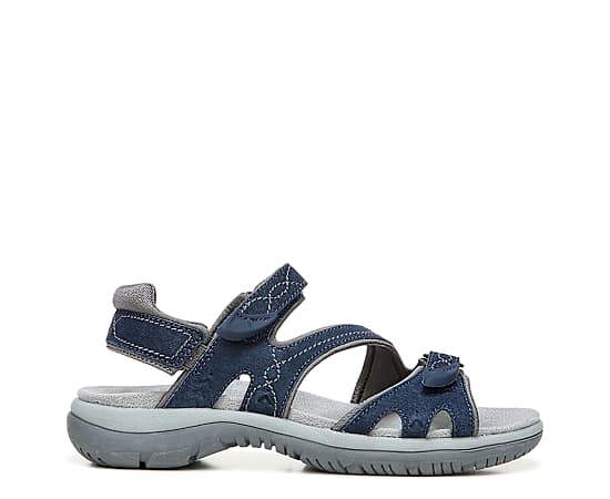 Dr. Scholl's Women's Adelle Sandal Elegant Navy Suede DRSCH Navy Blue Leather 9.0 M