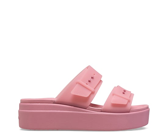 WOMENS BROOKLYN BUCKLE FROSTED LOW WEDGE SANDAL