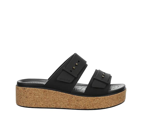 WOMENS BROOKLYN CORK BUCKLE LOW WEDGE SANDAL