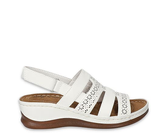 Easy Street Women's Alexi Slingback Wedge Sandals - White