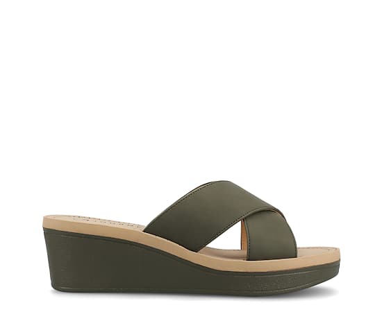 JOURNEE COLLECTION-WOMENS BIARA WEDGE SANDAL