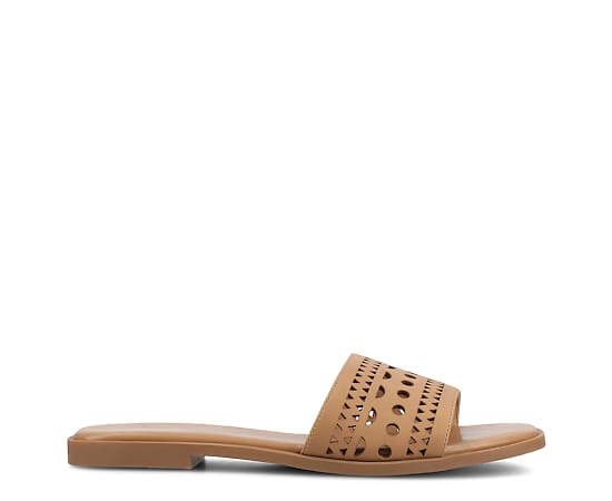 Journee Collection Womens Brodie Flat Sandals, 10 Medium, Brown