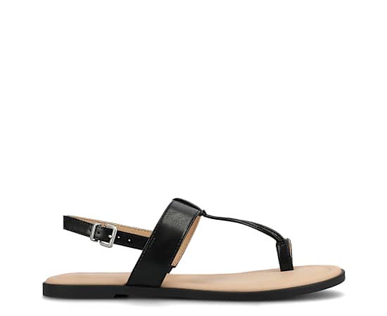Journee Collection Womens Gerra Flat Sandals, 8 1/2 Medium, Black
