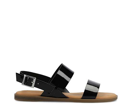 Journee Collection Womens Lavine Slingback Strap Flat Sandals, 10 Medium, Black