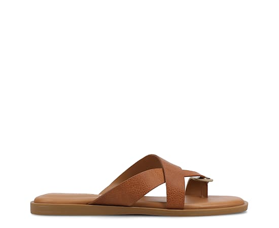 Journee Collection Womens Prizzie Slide Sandals, 9 Medium, Beige