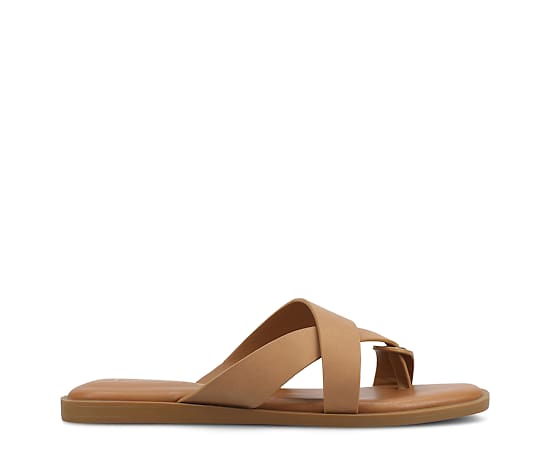 Journee Collection Womens Prizzie Slide Sandals, 8 Medium, Brown