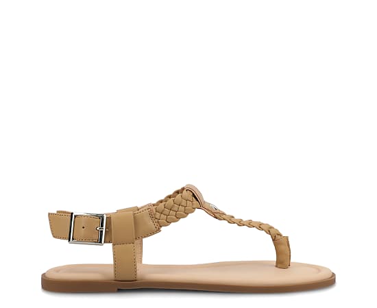 Journee Collection Womens Genevive Flat Sandals, 9 Medium, Brown