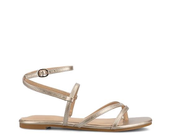 Journee Collection Womens Serissa Flat Sandals, 8 Medium, Beige
