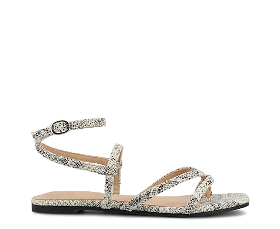 Journee Collection Womens Serissa Flat Sandals, 9 Medium, Gray