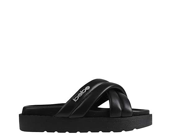 BEBE-WOMENS ANGELINA PLATFORM SLIDE SANDAL